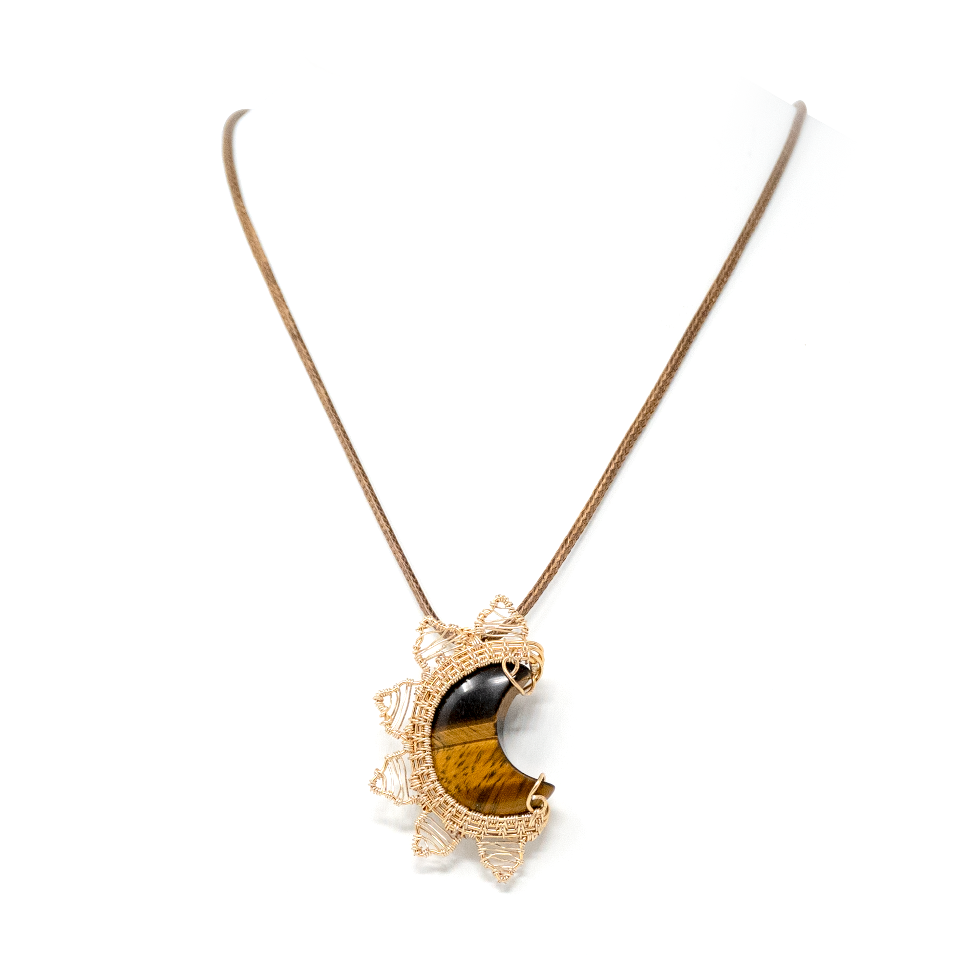 Men’s Tigers Eye Pendant - Gold Pendant Necklace For Men - by Twistedpendant 22 / 18K Gold